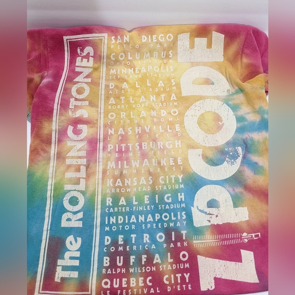 Rolling Stones 2015 Zip Code Tour Tshirt Rainbow Tie Dye Size Small Band Merch - Picture 4 of 8